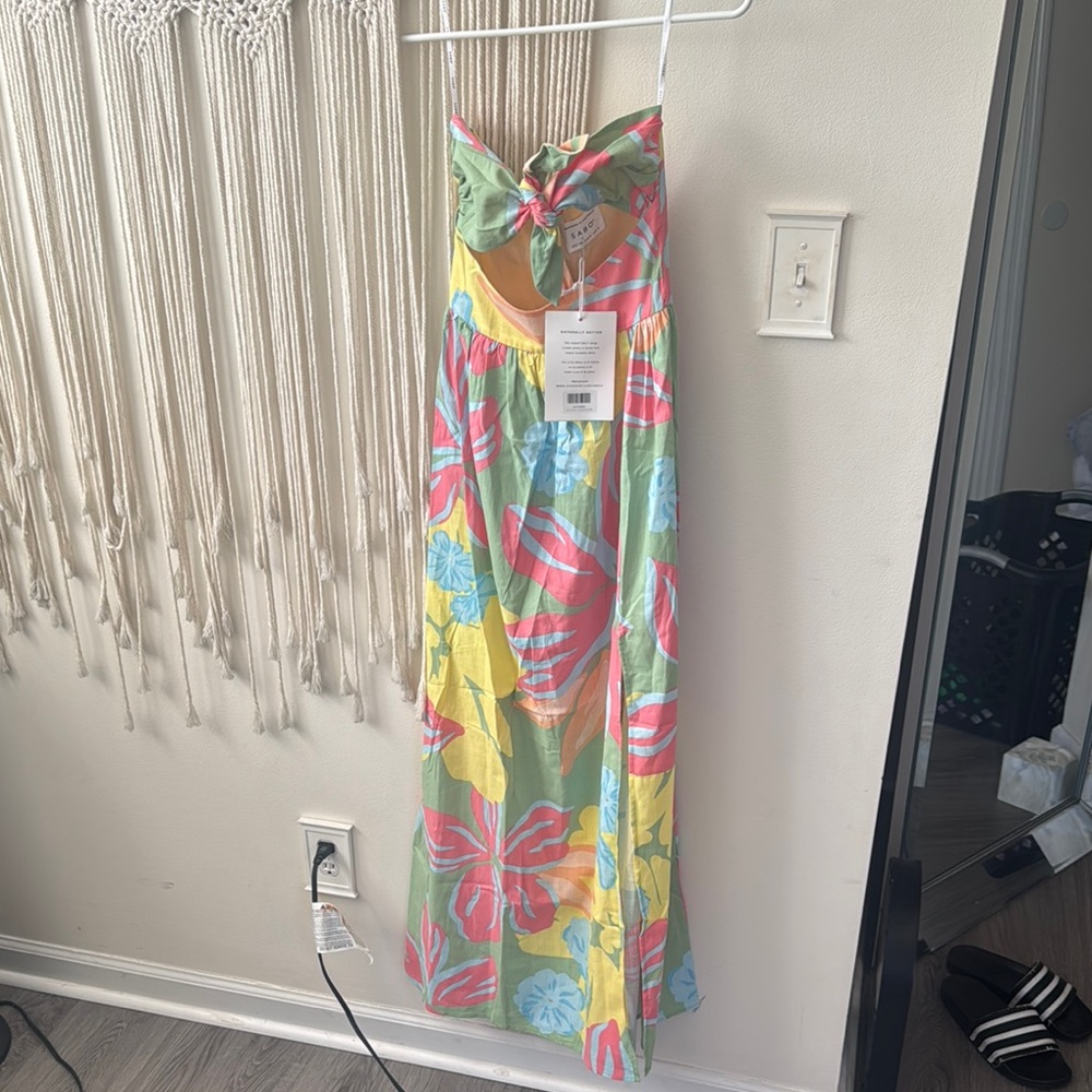 Colorful Strapless Maxi Dress